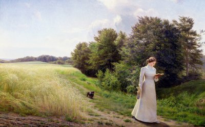 Lady in White Reading by Emilie Caroline Mundt